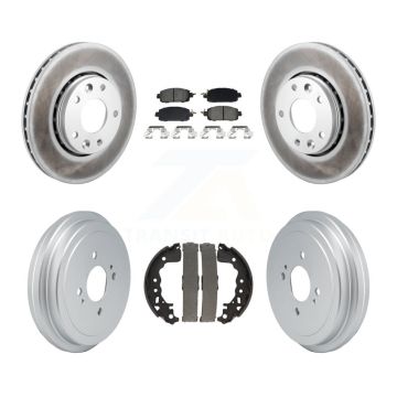 Front Rear Coated Disc Brake Rotors Semi-Metallic Pads And Drum Kit For Nissan Kicks KGS-102747