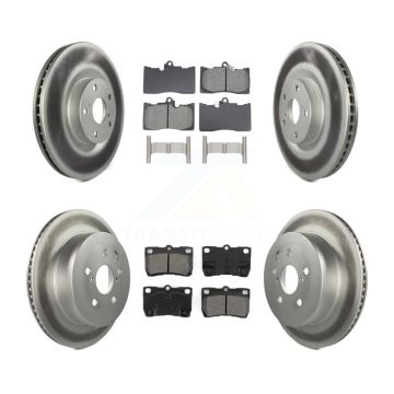 Front Rear Coat Disc Brake Rotor Semi-Metallic Pad Kit (6Pc) For Lexus IS350 GS350 GS450h KGS-102757