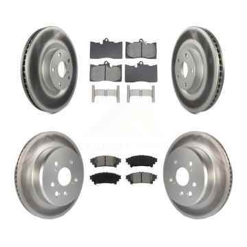 Front Rear Coat Brake Rotor Semi-Metallic Pad Kit (6Pc) For Lexus IS300 IS350 GS350 RC350 KGS-102758