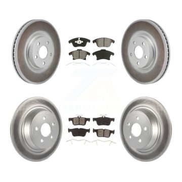 Front Rear Coated Disc Brake Rotor & Semi-Metallic Pad Kit For 2017-2020 Lincoln MKZ 2.0L KGS-102764