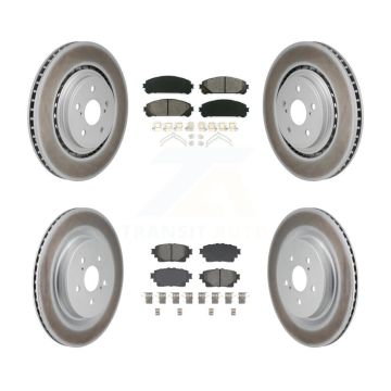 Front Rear Coated Disc Brake Rotors Semi-Metallic Pad Kit For 2020-2022 Toyota Highlander KGS-102770