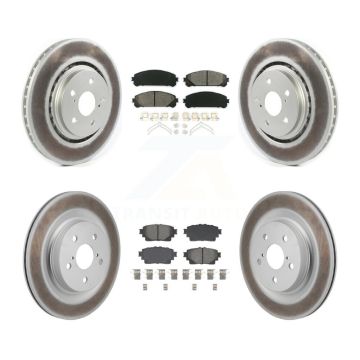 Front Rear Coated Brake Rotor & Semi-Metallic Pad Kit For Lexus NX350h NX350 NX250 Toyota KGS-102771