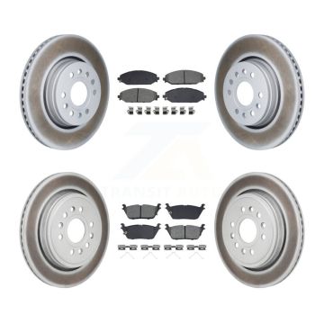 Front Rear Coat Disc Brake Rotor Semi-Metallic Pad Kit For Ram 1500 Jeep Wagoneer Grand L KGS-102778