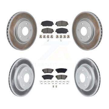 Front Rear Coated Disc Brake Rotors And Semi-Metallic Pads Kit For Nissan Rogue KGS-102788