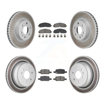 Front Rear Coat Disc Brake Rotors Semi-Metallic Pad Kit For Chevrolet Colorado GMC Canyon KGS-102789