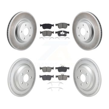 Front Rear Coated Brake Rotors Semi-Metallic Pad Kit For Ford Escape Bronco Sport Lincoln KGS-102793