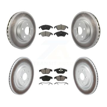 Front Rear Coated Disc Brake Rotors And Semi-Metallic Pads Kit For Mercedes-Benz E400 KGS-102796