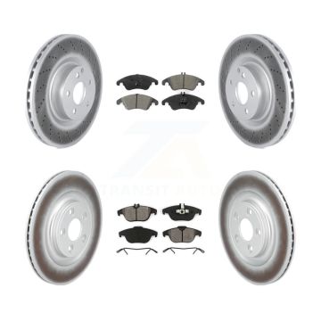 Front Rear Coated Disc Brake Rotors And Semi-Metallic Pads Kit For Mercedes-Benz E400 KGS-102797