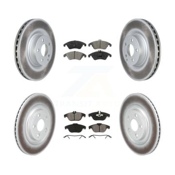 Front Rear Coated Disc Brake Rotors And Semi-Metallic Pads Kit For Mercedes-Benz E400 KGS-102798