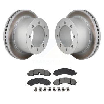 Rear Coated Brake Rotors Semi-Metallic Pad Kit For GMC Sierra 3500 HD Chevrolet Silverado KGS-102847