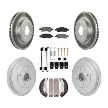Front Rear Coat Brake Rotors Semi-Metallic Pad Drum Kit (7Pc) For Nissan Micra Versa Note KGS-102874