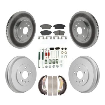 Front Rear Coated Disc Brake Rotors Semi-Metallic Pad & Drum Kit (7Pc) For Chevrolet Trax KGS-102879