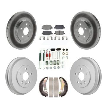 Front Rear Coated Disc Brake Rotors Semi-Metallic Pad & Drum Kit (7Pc) For Chevrolet Trax KGS-102880