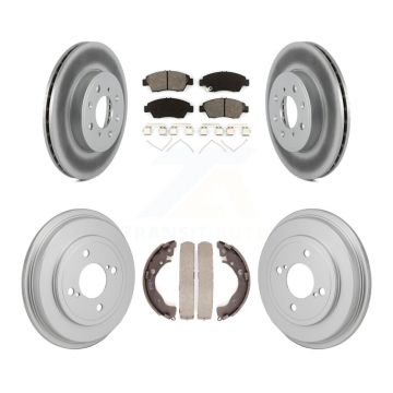 Front Rear Coated Disc Brake Rotor Semi-Metallic Pad And Drum Kit For 2015-2020 Honda Fit KGS-102882