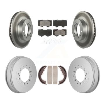 Front Rear Coated Disc Brake Rotors Semi-Metallic Pads And Drum Kit For Toyota Tacoma KGS-102883