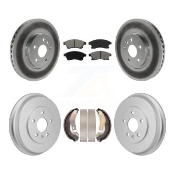 Front Rear Coated Brake Rotor Semi-Metallic Pad Drum Kit For 2013-2014 Chevrolet Sonic RS KGS-102886