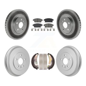 Front Rear Coat Disc Brake Rotors Semi-Metallic Pad Drum Kit For 2013-2017 Chevrolet Trax KGS-102887