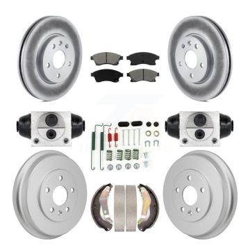Front Rear Coated Disc Brake Rotor Semi-Metallic Pad & Drum Kit (9Pc) For Chevrolet Sonic KGS-102903