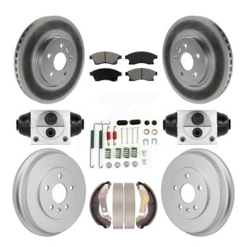 Front Rear Coat Brake Rotor Semi-Metallic Pad Drum Kit (9Pc) For 13-14 Chevrolet Sonic RS KGS-102904