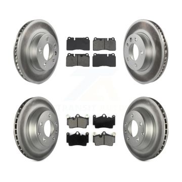 Front Rear Coated Disc Brake Rotor And Semi-Metallic Pad Kit (6Pc) For Volkswagen Touareg KGS-102908