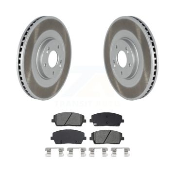 Front Coated Disc Brake Rotors & Semi-Metallic Pad Kit For Hyundai Palisade Kia Telluride KGS-102912