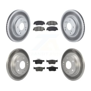 Front Rear Coated Disc Brake Rotors And Semi-Metallic Pads Kit For Honda Civic KGS-102914