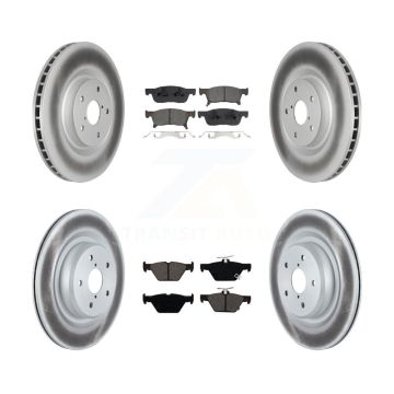 Front Rear Coated Disc Brake Rotors And Semi-Metallic Pad Kit For 2019-2024 Subaru Ascent KGS-102915