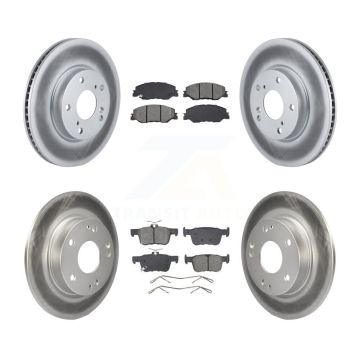 Front Rear Coated Disc Brake Rotors And Semi-Metallic Pad Kit For 2019-2022 Honda Insight KGS-102917