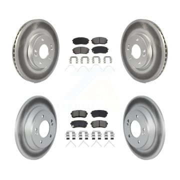 Front Rear Coated Disc Brake Rotors And Semi-Metallic Pads Kit For Hyundai Kona KGS-102919