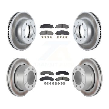 Front Rear Coat Disc Brake Rotor Semi-Metallic Pad Kit For Ram 3500 With Dual Wheels KGS-102922
