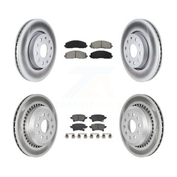 Front Rear Coated Disc Brake Rotor And Semi-Metallic Pad Kit For 2020-2023 Jeep Gladiator KGS-102924