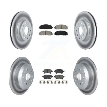 Front Rear Coated Disc Brake Rotors And Semi-Metallic Pads Kit For Jeep Wrangler KGS-102925