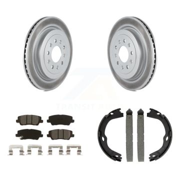 Rear Disc Coated Rotors Semi-Metallic Pads And Parking Brake Shoes Kit For Cadillac ATS KGS-102938