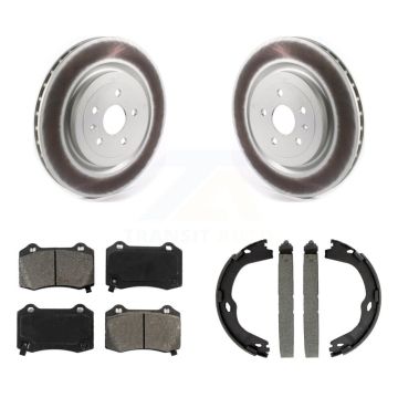 Rear Disc Coated Rotors Semi-Metallic Pads And Parking Shoes Kit For Chevrolet Camaro CTS KGS-102940