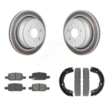 Rear Disc Coated Rotors Semi-Metallic Pads & Parking Shoes Kit For Chevrolet Colorado GMC KGS-102943