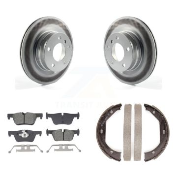 Rear Disc Coated Rotors Semi-Metallic Pads And Parking Brake Shoes Kit For BMW 328i KGS-102945