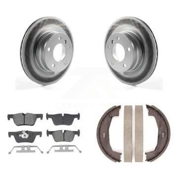 Rear Disc Coated Rotors Semi-Metallic Pads And Parking Shoes Kit For BMW 230i xDrive 228i KGS-102946