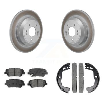 Rear Disc Coated Rotors Semi-Metallic Pads Parking Shoes Kit For Kia Stinger Genesis G70 KGS-102956