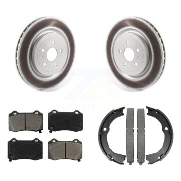Rear Disc Coated Rotors Semi-Metallic Pads And Parking Shoes Kit For Chevrolet Camaro CTS KGS-102969
