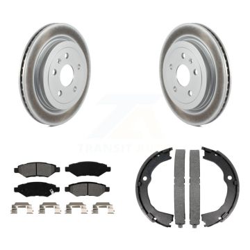 Rear Disc Coated Rotors Semi-Metallic Pads And Parking Shoes Kit For Chevrolet Camaro CTS KGS-102970