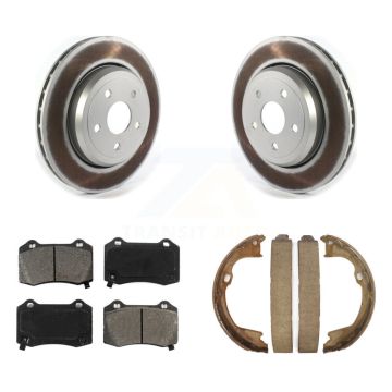 Rear Disc Coated Rotors Semi-Metallic Pads And Parking Shoes Kit For Jeep Grand Cherokee KGS-102988