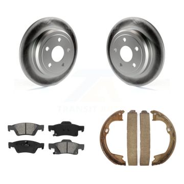 Rear Disc Coated Rotors Semi-Metallic Pads Parking Shoes Kit For Dodge Durango Jeep Grand KGS-102990