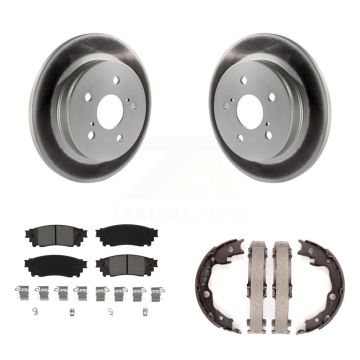 Rear Disc Coated Rotors Semi-Metallic Pads Parking Brake Shoes Kit For Toyota Camry RAV4 KGS-102994