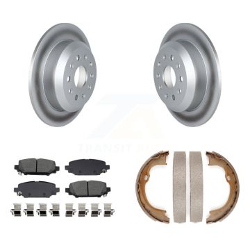 Rear Disc Coated Rotors Semi-Metallic Pads And Parking Shoes Kit For Jeep Wrangler Sport KGS-102998