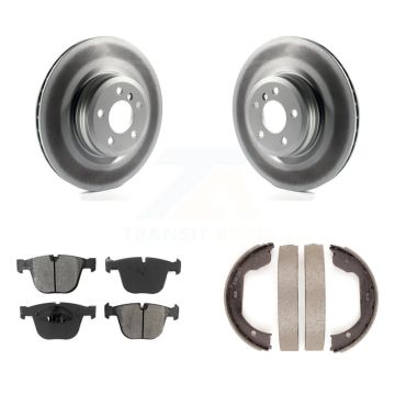 Rear Disc Coated Rotors Semi-Metallic Pads Parking Shoes Kit For BMW 750i xDrive 750Li GT KGS-103002