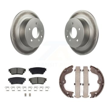 Rear Disc Coated Rotors Semi-Metallic Pads & Parking Shoes Kit For 2019 Nissan Altima AWD KGS-103004
