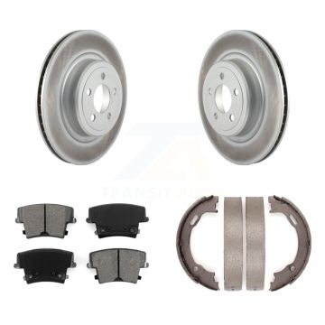 Rear Disc Coated Rotors Semi-Metallic Pads And Parking Shoes Kit For Dodge Charger Magnum KGS-103010