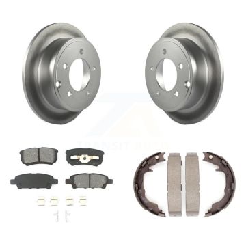 Rear Disc Coated Rotors Semi-Metallic Pads & Parking Shoes Kit For Jeep Patriot Dodge 200 KGS-103016