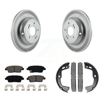 Rear Disc Coated Rotors Semi-Metallic Pads And Parking Shoes Kit For Hyundai Genesis G80 KGS-103019