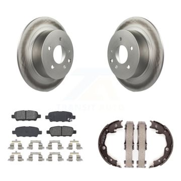 Rear Disc Coated Rotors Semi-Metallic Pads Parking Brake Shoes Kit For Nissan Sentra Juke KGS-103030